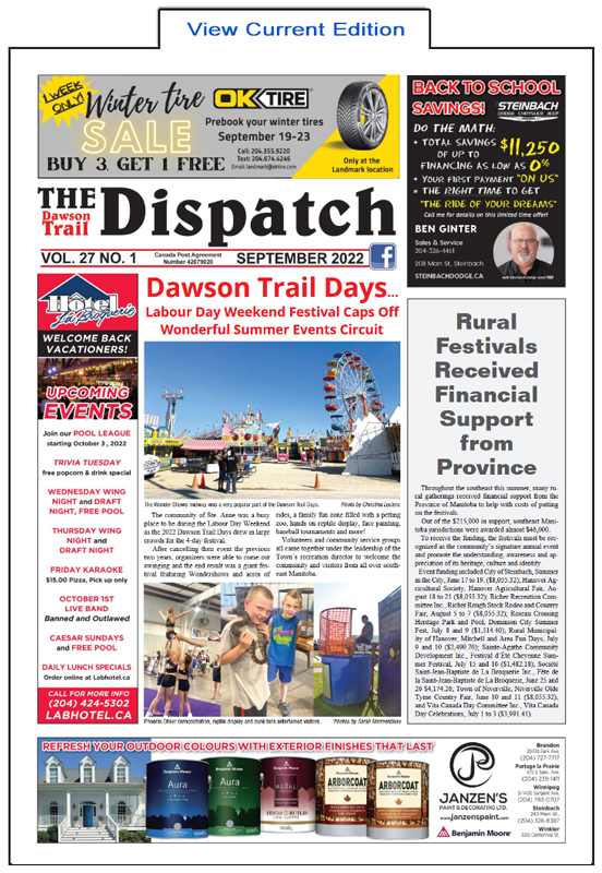 Distribution - Dawson Trail Dispatch - South-East Manitoba's Community ...